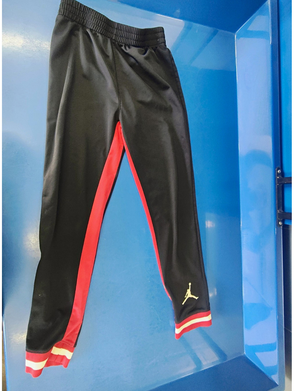 Michael Jordan Boy’s Medium Black/Red Jordan Track Pants Joggers Elastic Waist